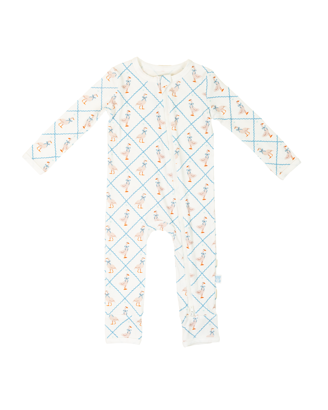 Ribbed Zippered Romper (Silly Goose)
