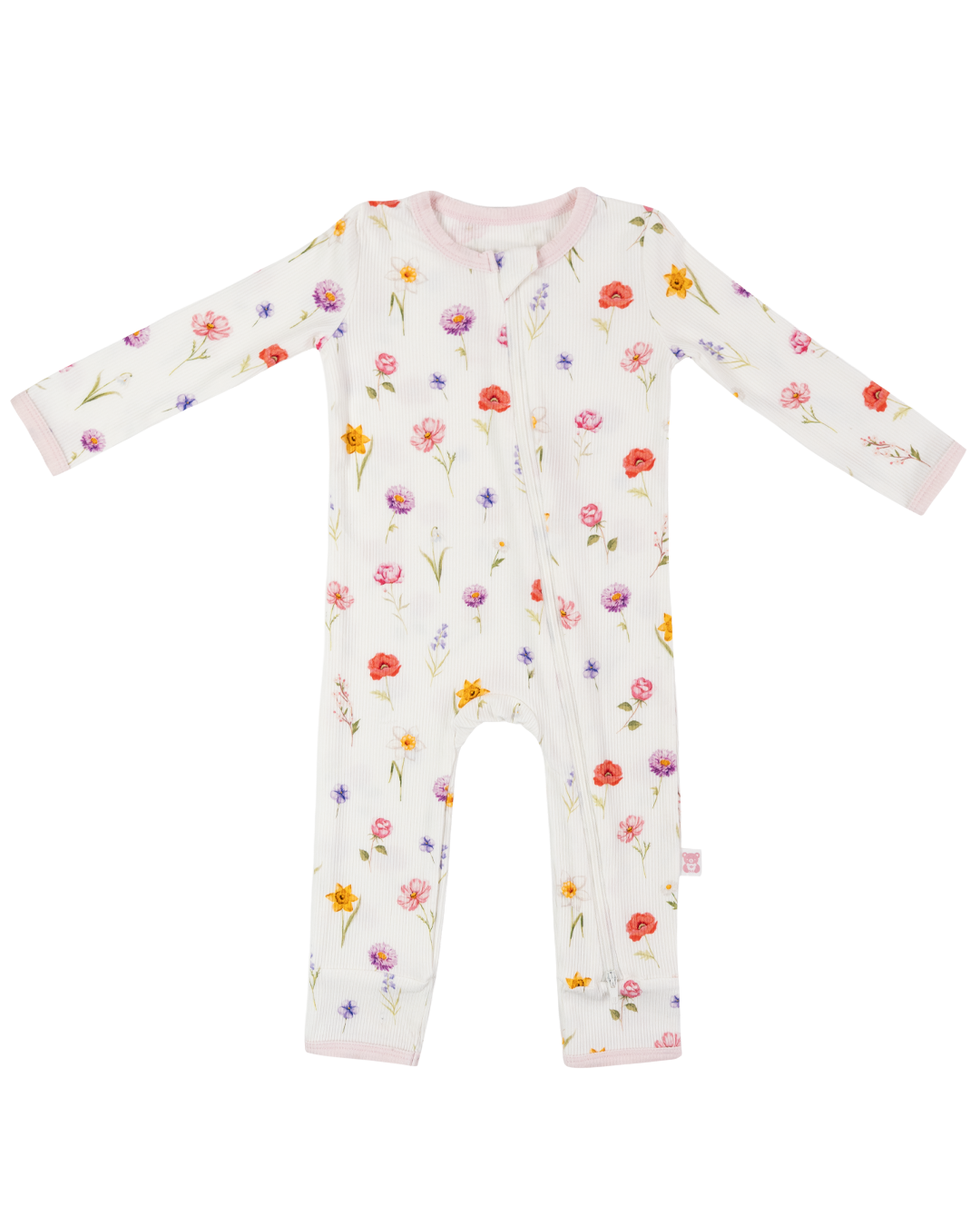 Ribbed Zippered Romper (Birth Flower)