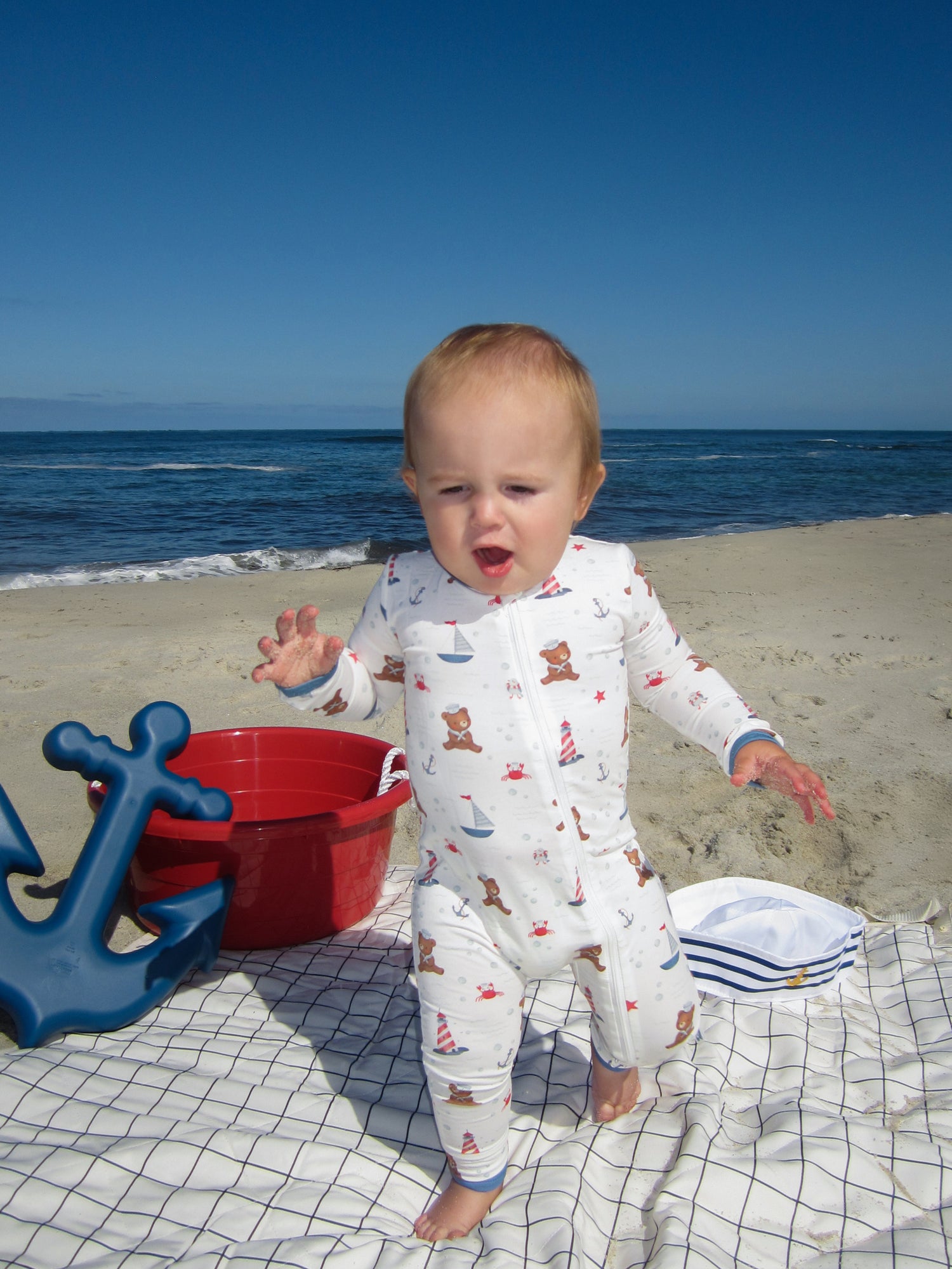 Zippered Romper (Bearly a Sailor)
