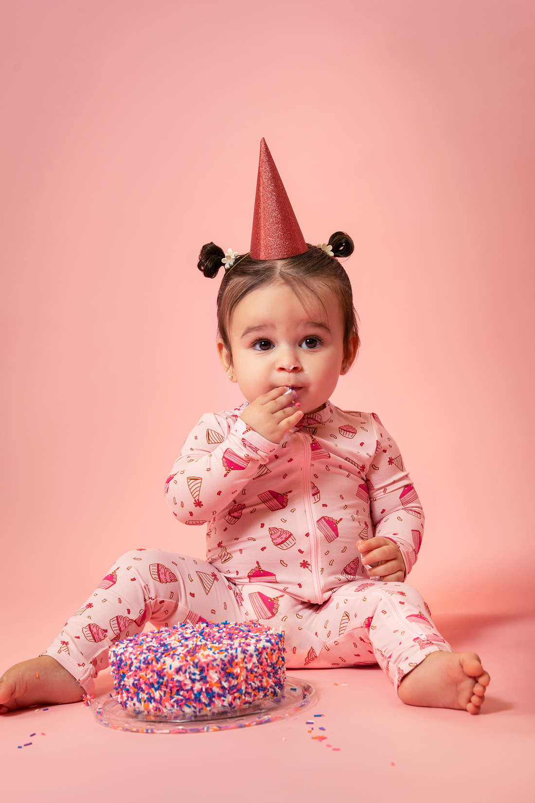 Zippered Romper (Birthday (pink)
