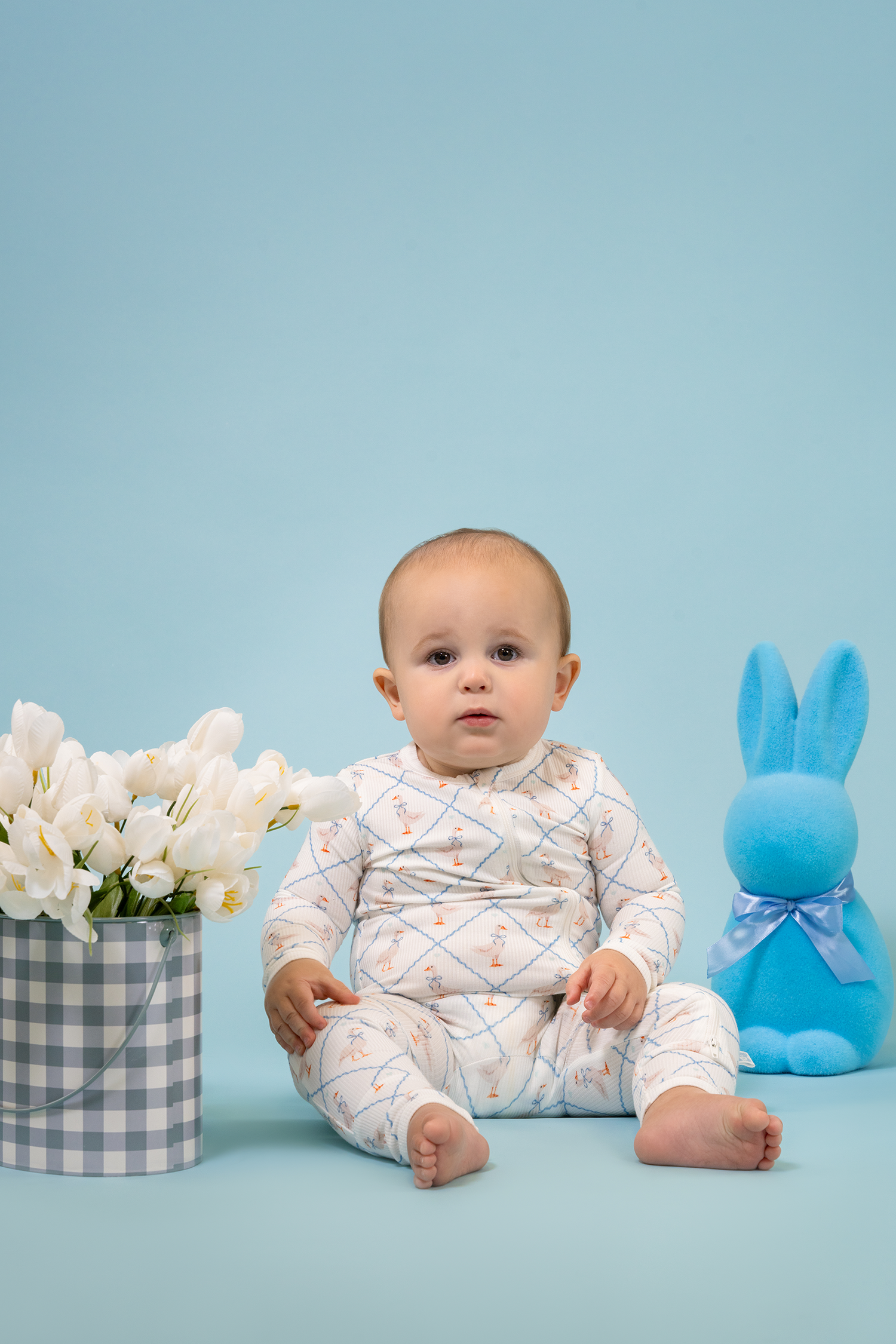 Ribbed Zippered Romper (Silly Goose)