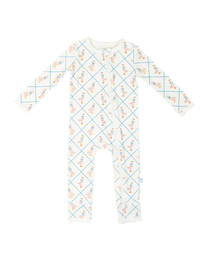 Ribbed Zippered Romper (Silly Goose)