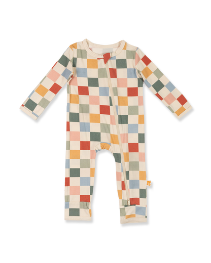 Zippered Romper (Vintage Checkered)