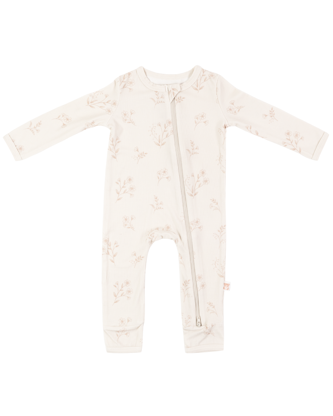 Ribbed Zippered Romper (Wild Flower)